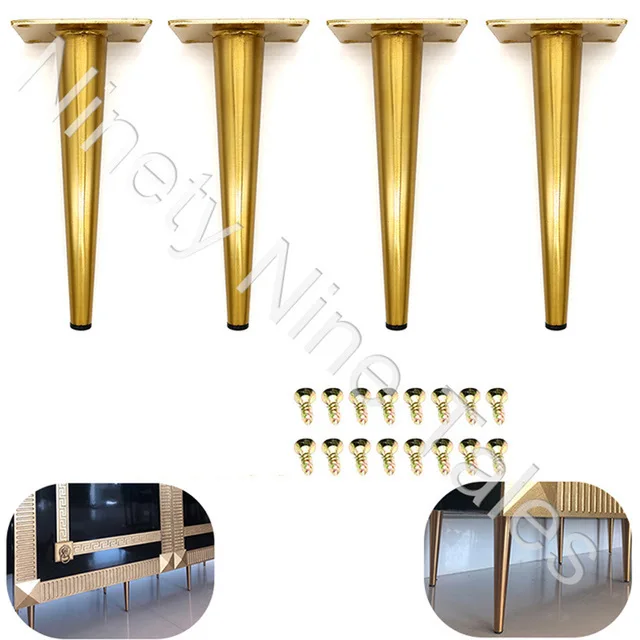 20GoldBronze Straigh 4 шт мебель стол ноги нагрузки 900 кг ТВ шкаф стопы диванная ножка шкафа оборудования средства ухода за кожей стоп 15/20/25/30 см-бананы - Цвет: 20GoldBronze Straigh