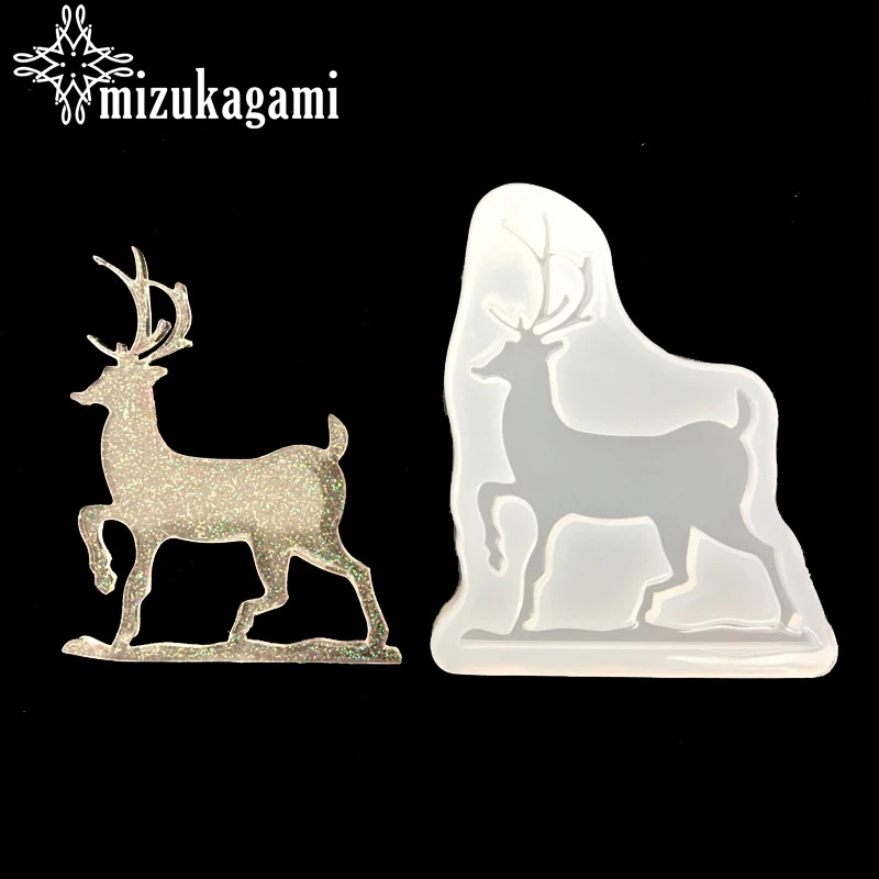 

1pcs UV Resin Jewelry Liquid Silicone Mold Christmas Deer Animal Resin Charms Molds For DIY Intersperse Decorate Making Jewelry