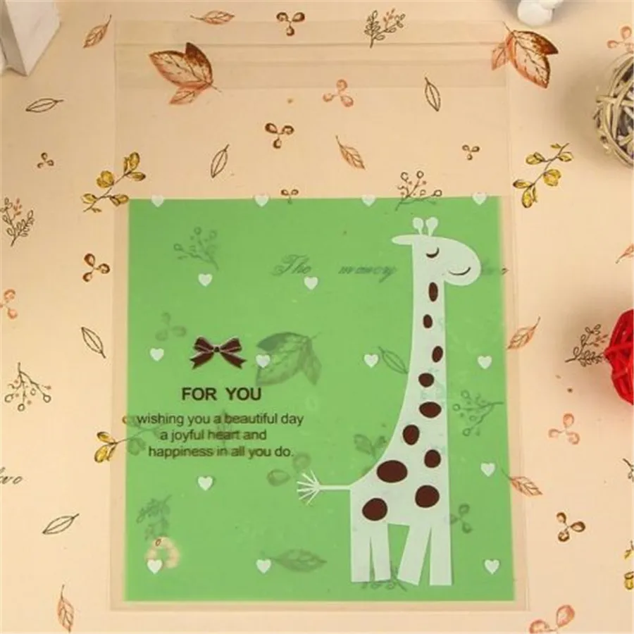 Зеленый жираф Конфеты выпечки печенья Мыло самоклеющиеся декор мешочек 10 шт.|bag