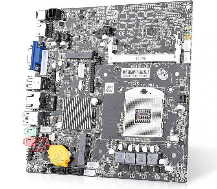 Мини ITX PGA988 HM65 Материнская плата поддерживает мобильный процессор DDR3 Core i3 i5 i7 cpu с VGA USB2.0 Mini PCIe для мини-ПК, POS, AIO