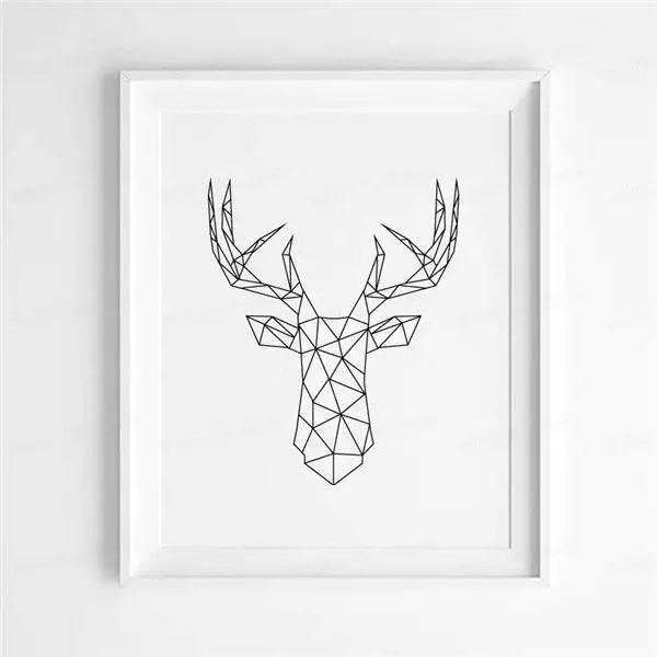 Голова оленя в геометрическом стиле холст Художественная печать плакат