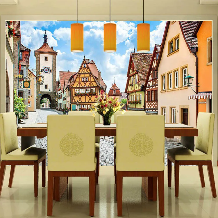 

Custom photo wallpaper 3D Cafe Street office stereo restaurant bedroom living room city building New York bridge mural wallpaper