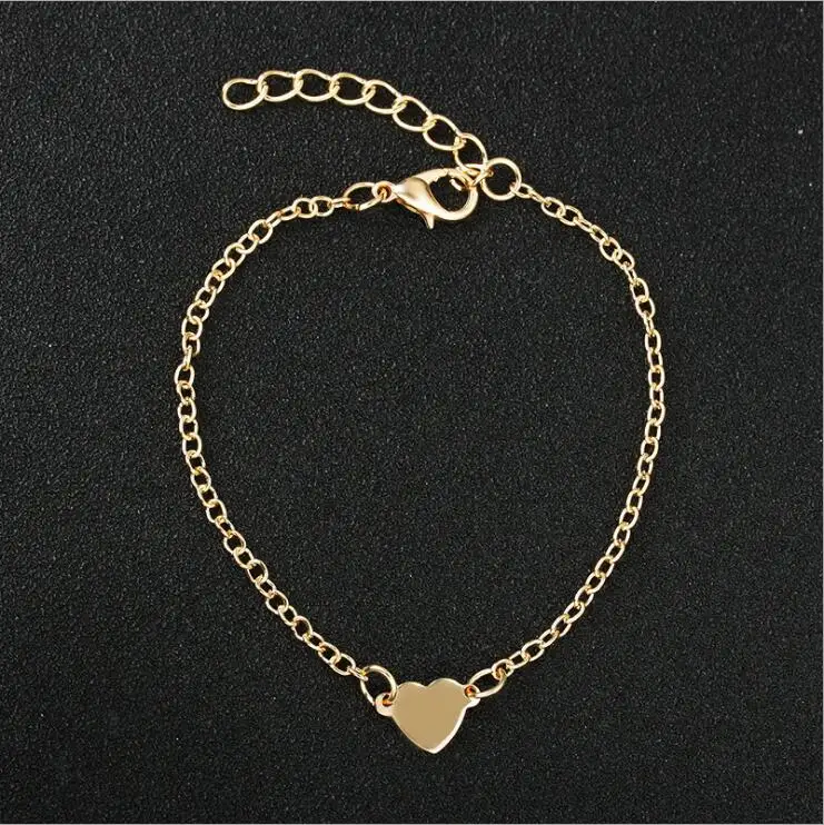 On Sale Promotion Dainty Minimalist Heart Alloy Bracelet Women hand chain Bijoux Jewelry Gift B3007 | Украшения и аксессуары