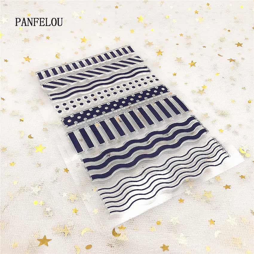 PANFELOU границы полоса прозрачный силиконовый штамп/печать для DIY