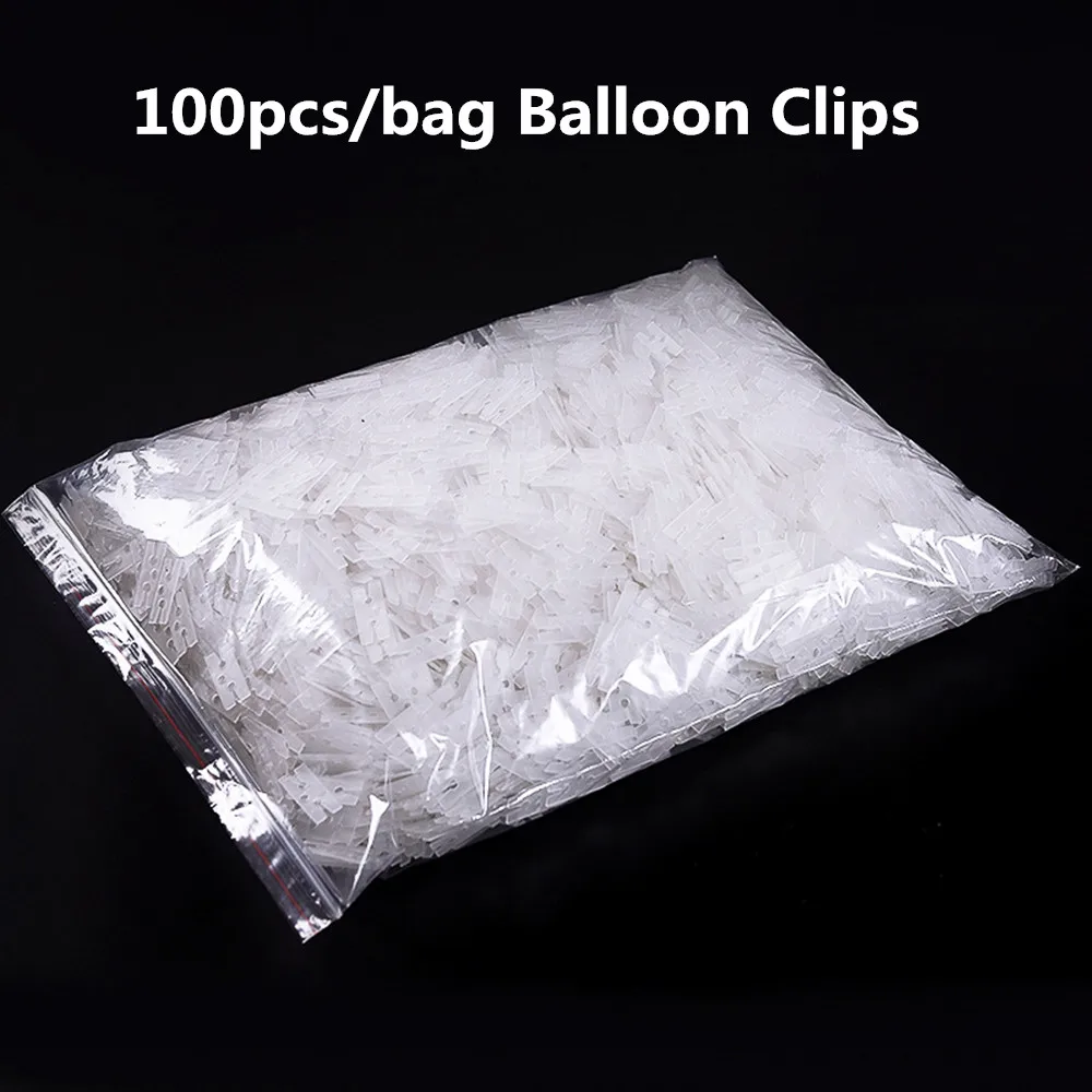 100pcs Детские воздушные шары, украшения, принадлежности для дня рождения, свадьбы, вечеринки, зажимы для шариков, подставка, держатель для шариков, лучник, узловатый насос, наклейка, клей, точка - Цвет: 100pcs