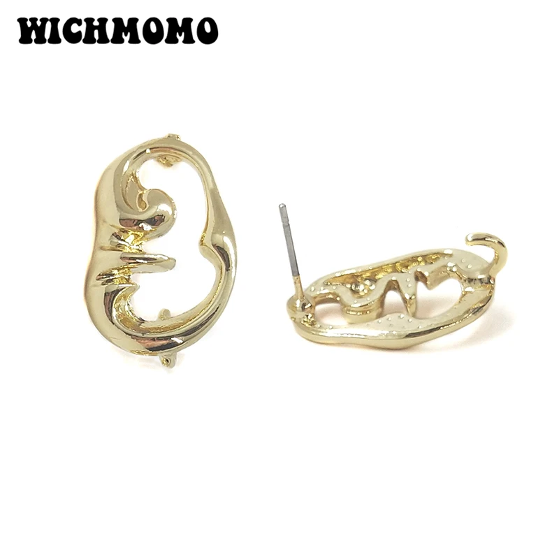 

New 20*13mm 6pieces/bag High Quality Zinc Alloy Ear Shape Earring Base Connectors Linkers for DIY Earring Jewelry Accessories