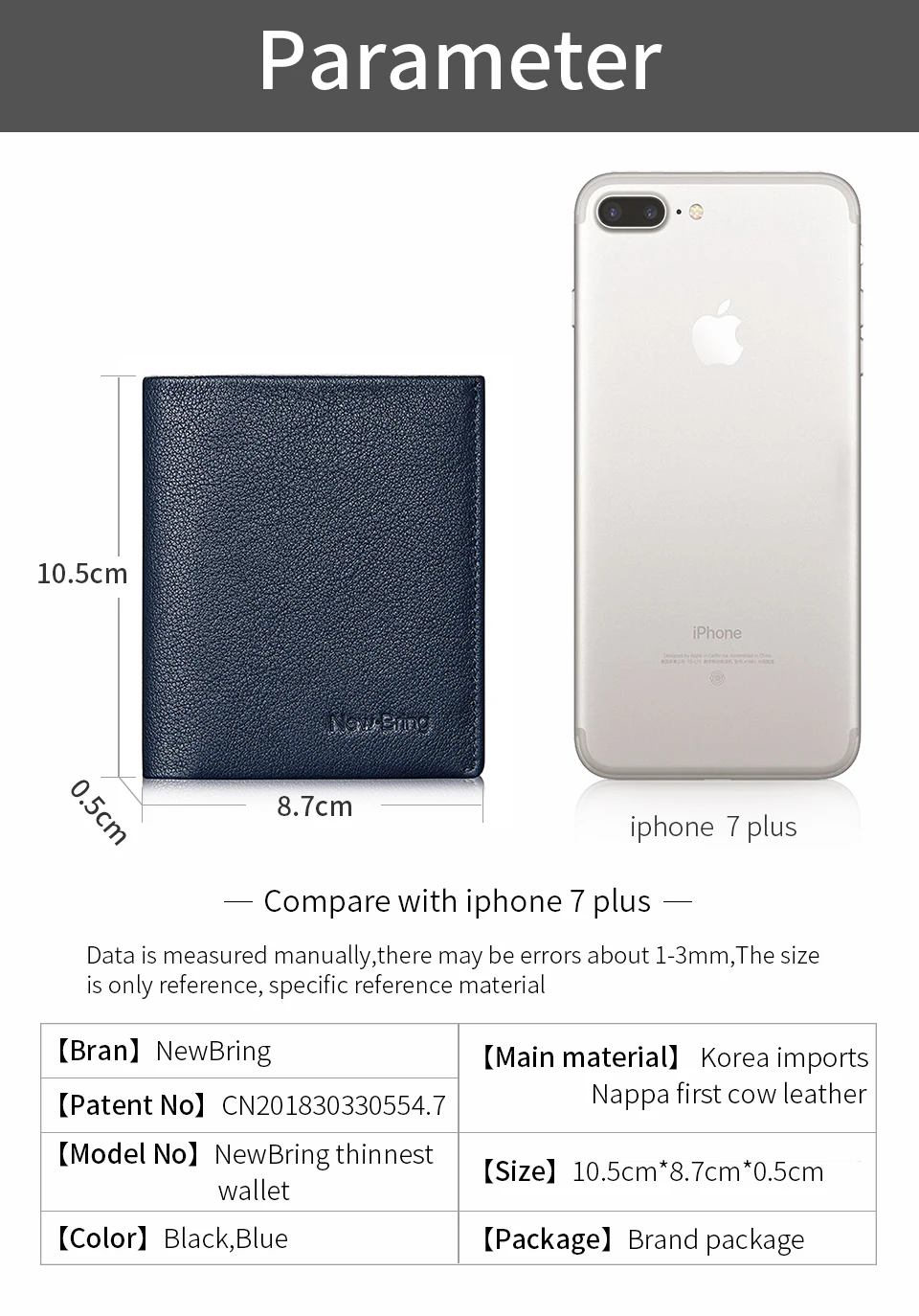 NewBring, кошелек из натуральной кожи, тонкий, мужской, с многофункциональным, мини, ID, кошелек, женский, для денег, кредитных карт, кошелек, мужской держатель для карт