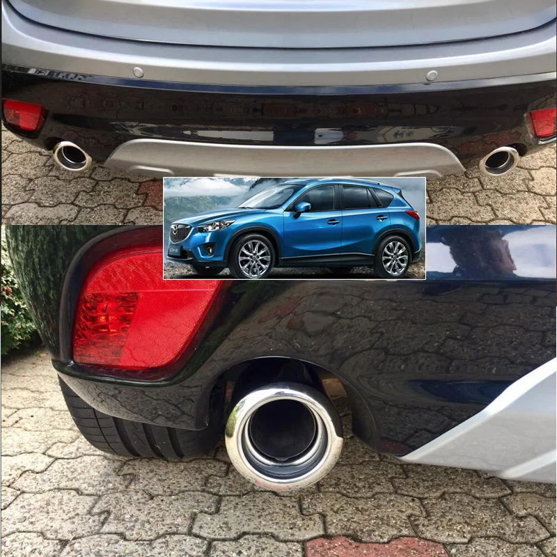 2 шт. стальной наконечник выхлопной трубы для MAZDA 6 2009 CX 5 CX5 2013 2017 Mazda 3 глушитель