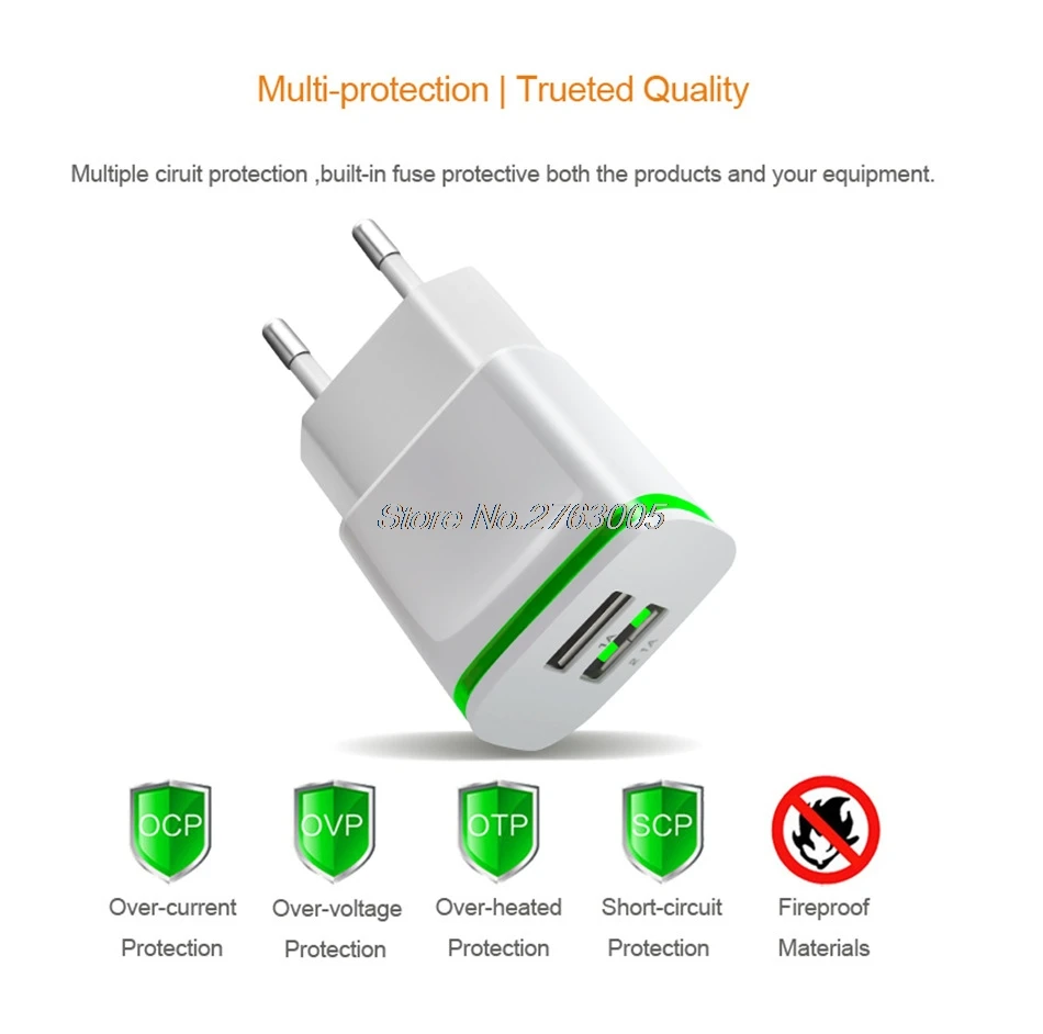 5 В 2.1a Smart Travel двойной 2 USB Зарядное устройство адаптер стены Портативный ЕС разъем