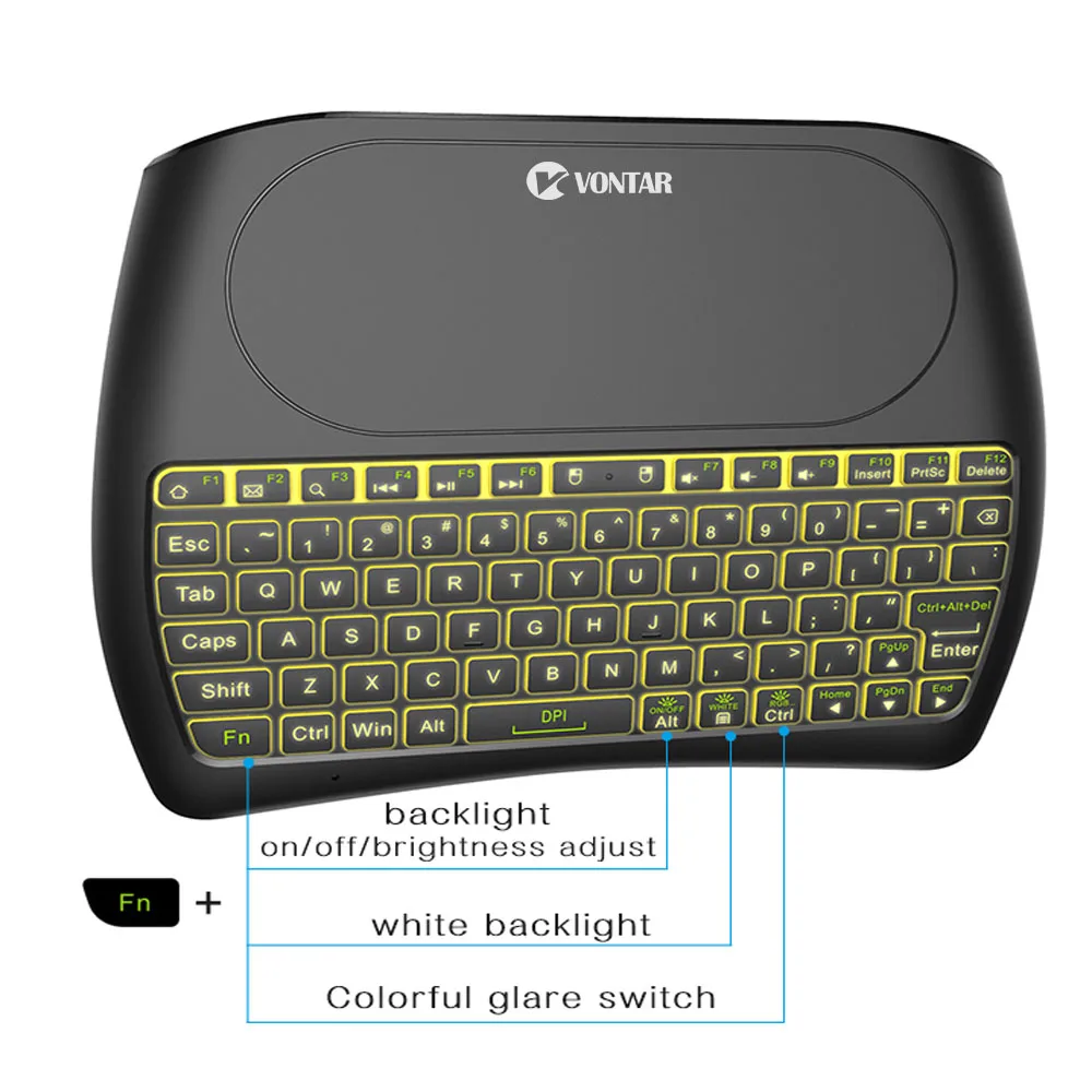 Bluetooth клавиатура с подсветкой 2 4G Беспроводной клавиатуры Русский Испанский D8