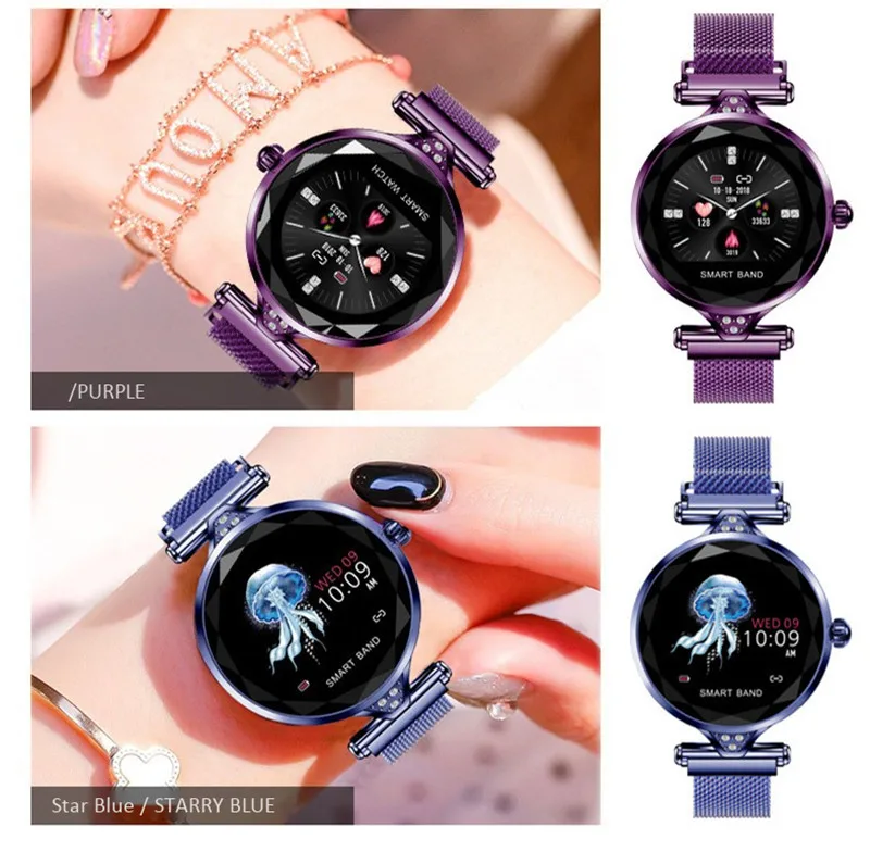 Для женщин Смарт часы браслет женский физиологический цикл smartwatch diamond сердечного ритма приборы для измерения артериального давления спорти