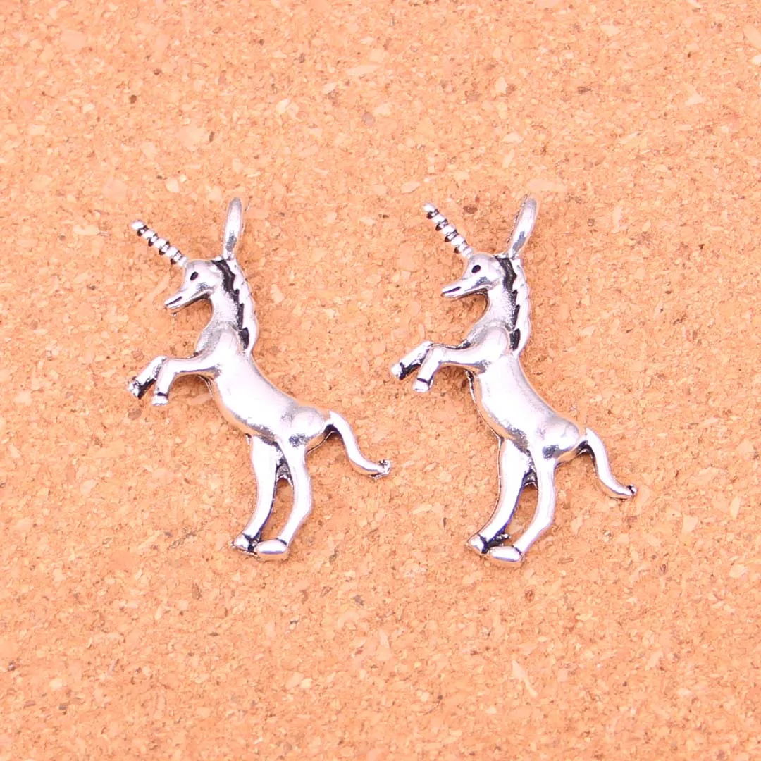 48Pcs Antique Silver Plated unicorn horse Charms Diy Handmade Jewelry Findings Accessories 35*15mm | Украшения и аксессуары