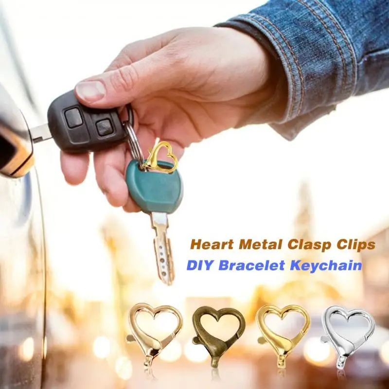 10 шт. металлические клипсы с сердечком и застежкой браслет крючком для ключей