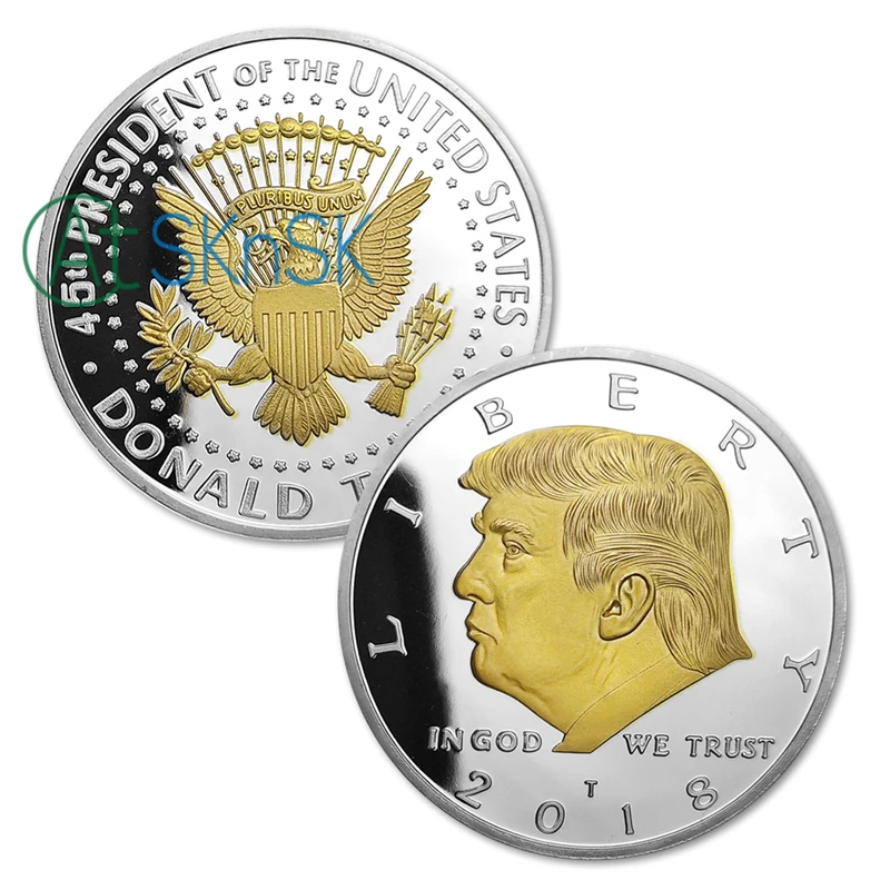 

50PCS/lot United States Donald Trump Presidential Challenge Coin Liberty In God We Trust 2018 Trump Coins Collection