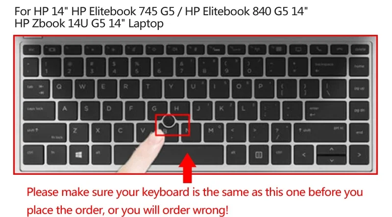 Силиконовое покрытие для клавиатуры hp Elitebook 745 G5/840 G5 14 &quot/Zbook 14U 14&quot С trackpoint