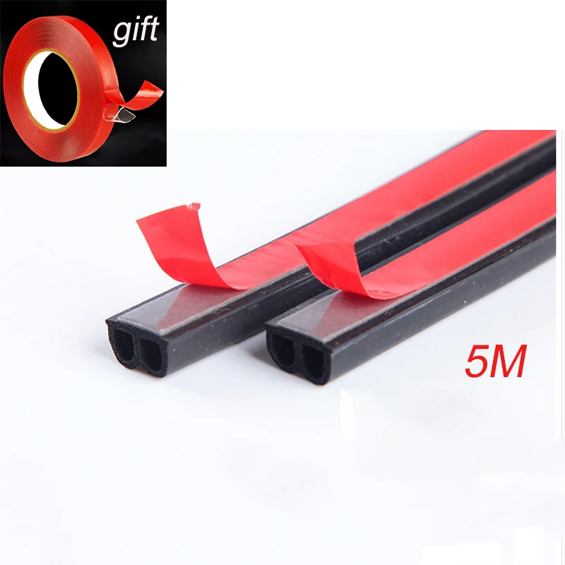 Автомобильная резиновая уплотнительная лента 5 м два D типа ветрозащитная