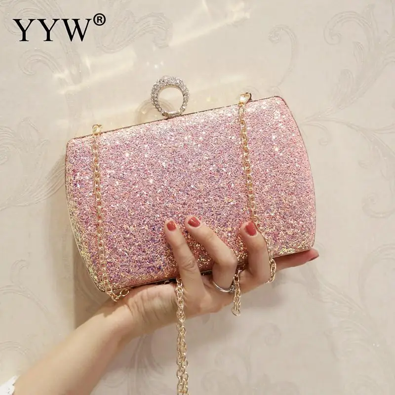 Розовый мини-кошелек клатч с блестками для женщин Bolsa Feminina Новая женская сумочка элегантная милые маленькие вечерние сумки клатчи сумки