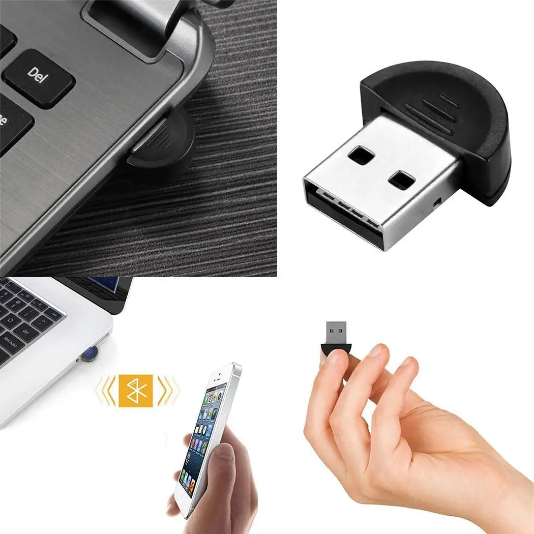 black Мини USB Bluetooth 4,0 адаптер Bluetooth приемник беспроводной адаптер USB2.0 3,0 Bluetooth передатчик адаптер для стерео музыки ключ - Цвет: black