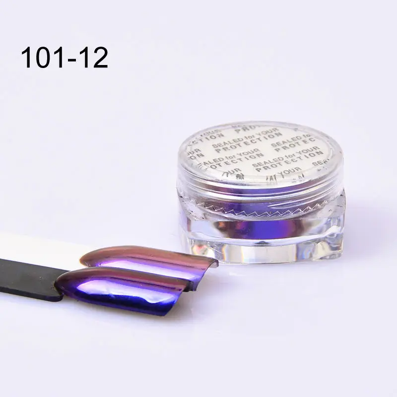 12 LCJ 1 коробка 0,3 г зеркало-Хамелеон Блестки для ногтей Пудра DIY ногтей хром пигмент пыль маникюр Дизайн ногтей украшения инструменты - Цвет: 12