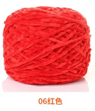 06 100gChenille Золотой бархатный коралловый бархатный шарф ручной работы, вязаный свитер для детей, шерстяная группа, Толстая шерстяная пряжа для вязания - Цвет: 06