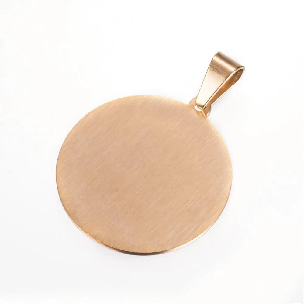 Плоские круглые подвески из нержавеющей стали 304 с изображением молитвы