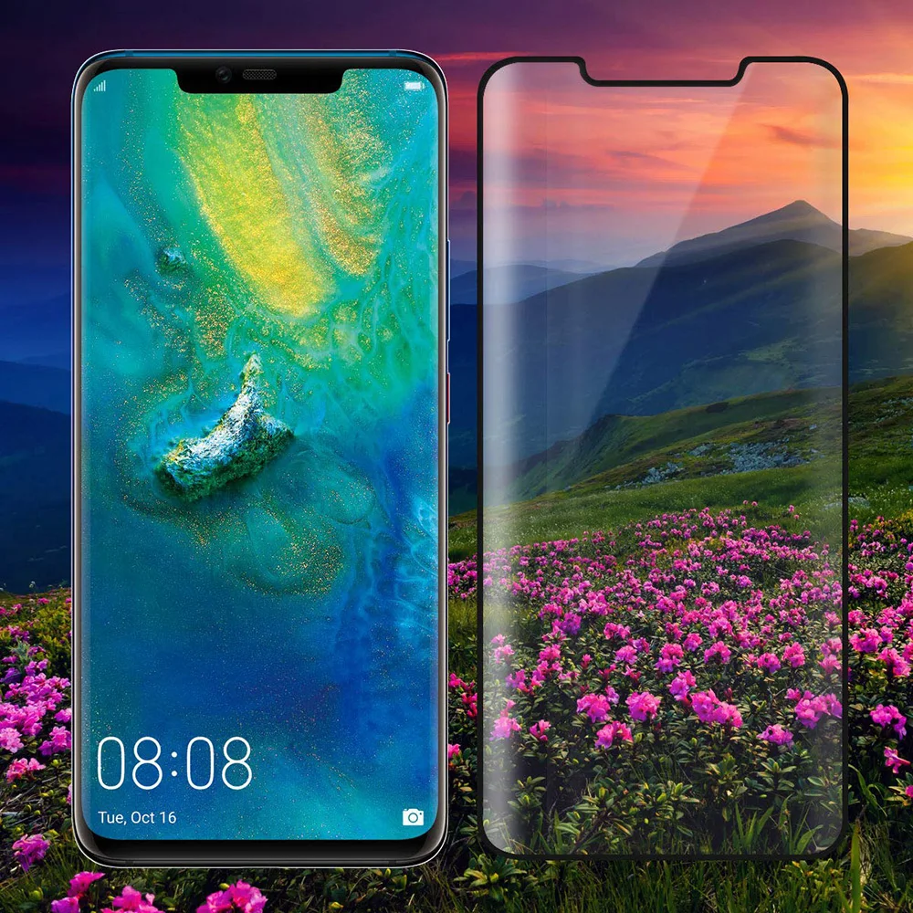 NYFundas 5D full coverd tempered glass screen protector +clear tpu case for huawei mate 20 pro lite p20 cover temperato |