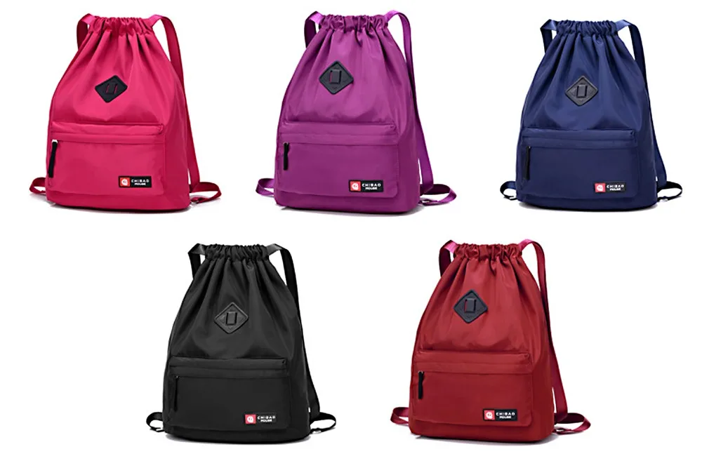 Для женщин нейлон Водонепроницаемая спортивная сумка Drawstring Рюкзак, женская сумка для подарок к празднику Йога фитнес-Спорт Путешествия; обувь для девочек; обувь для студентов; рюкзак