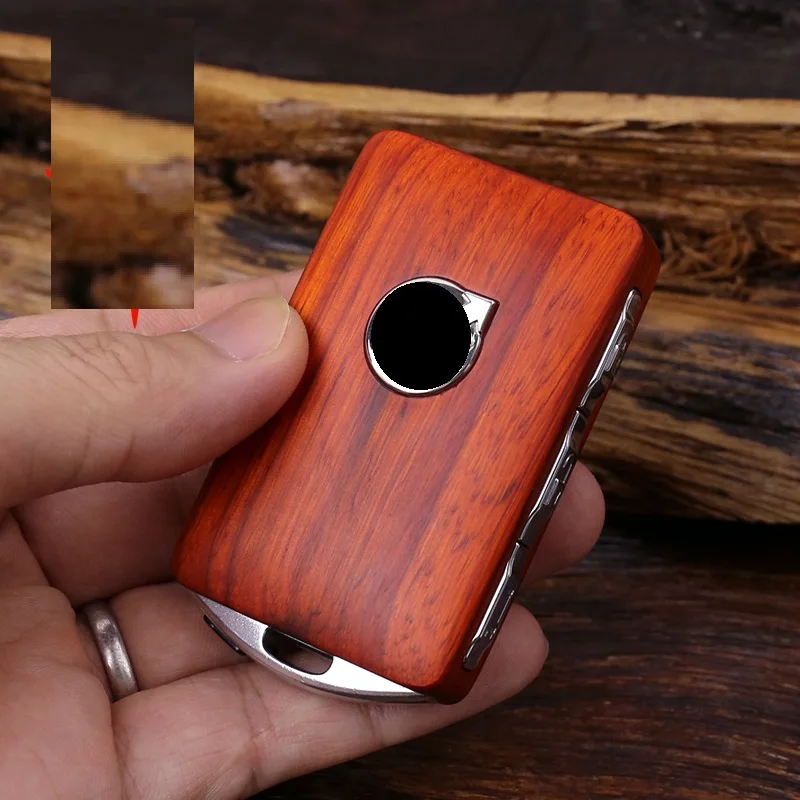 Red rose wood Бесключевой вход пульт дистанционного управления Ремонт деревянный автомобильный брелок замена оболочки для Volvo- XC90 S90 V90 XC60(только чехол - Название цвета: Red rose wood