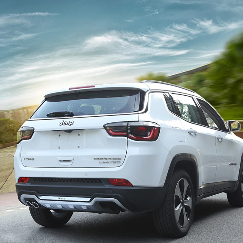 JIOYNG подходит для Jeep Compass- спереди+ задний бампер диффузор бамперы для губ протектор гвардии опорная плита ABS 2 шт