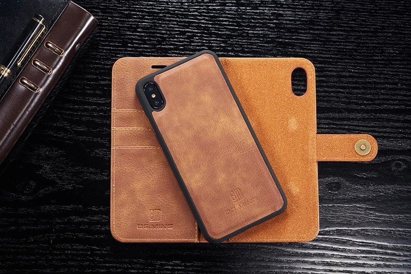 Роскошный чехол из натуральной кожи для Apple IPhone X XS 6S 7 8 Plus SE 11 Pro Max XR откидной Магнитный чехол-бумажник для телефона съёмный корпус