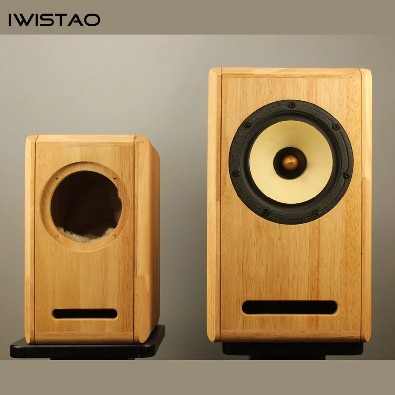 IWISTAO HIFI 6,5 дюйма полный спектр динамик пустой шкаф 1 пара готовой дубовой древесины лабиринт структура для лампового усилителя