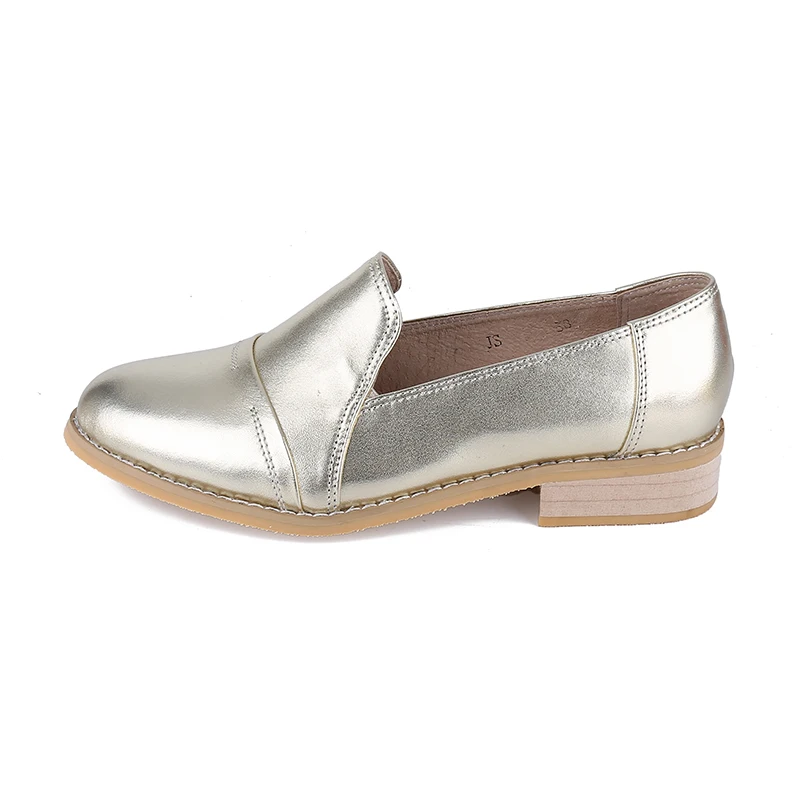 Туфли оксфорды женские из натуральной кожи лоферы на плоской подошве в