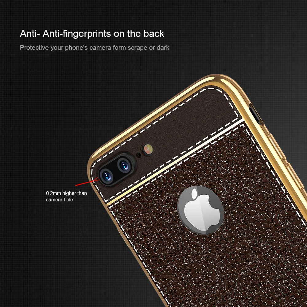 Floveme Роскошные личи зерна покрытие силиконовый корпус смартфона для iPhone 7 6 S чехол