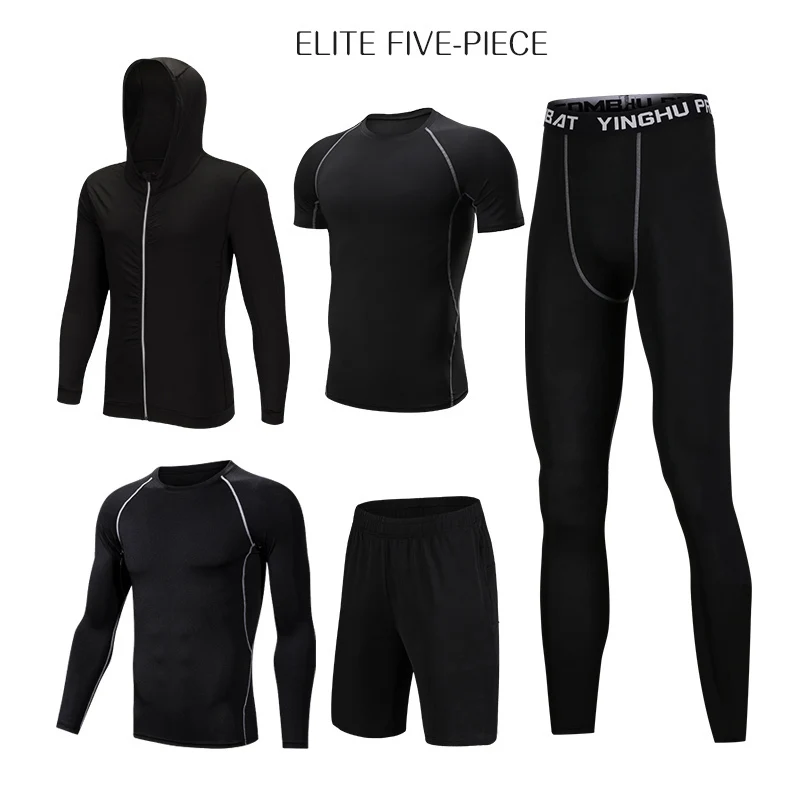 Quick Dry Sports Suit Men's Running Sets Gym Fitness Clothing Compression Basketball Tights Tracksuit Jogging Running Sportswear