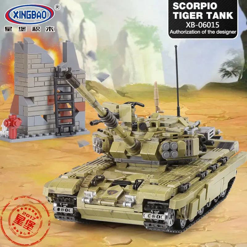 Новый XINGBAO 06015 Technic Военный танк мировой войны скорпиона тигра Набор DIY