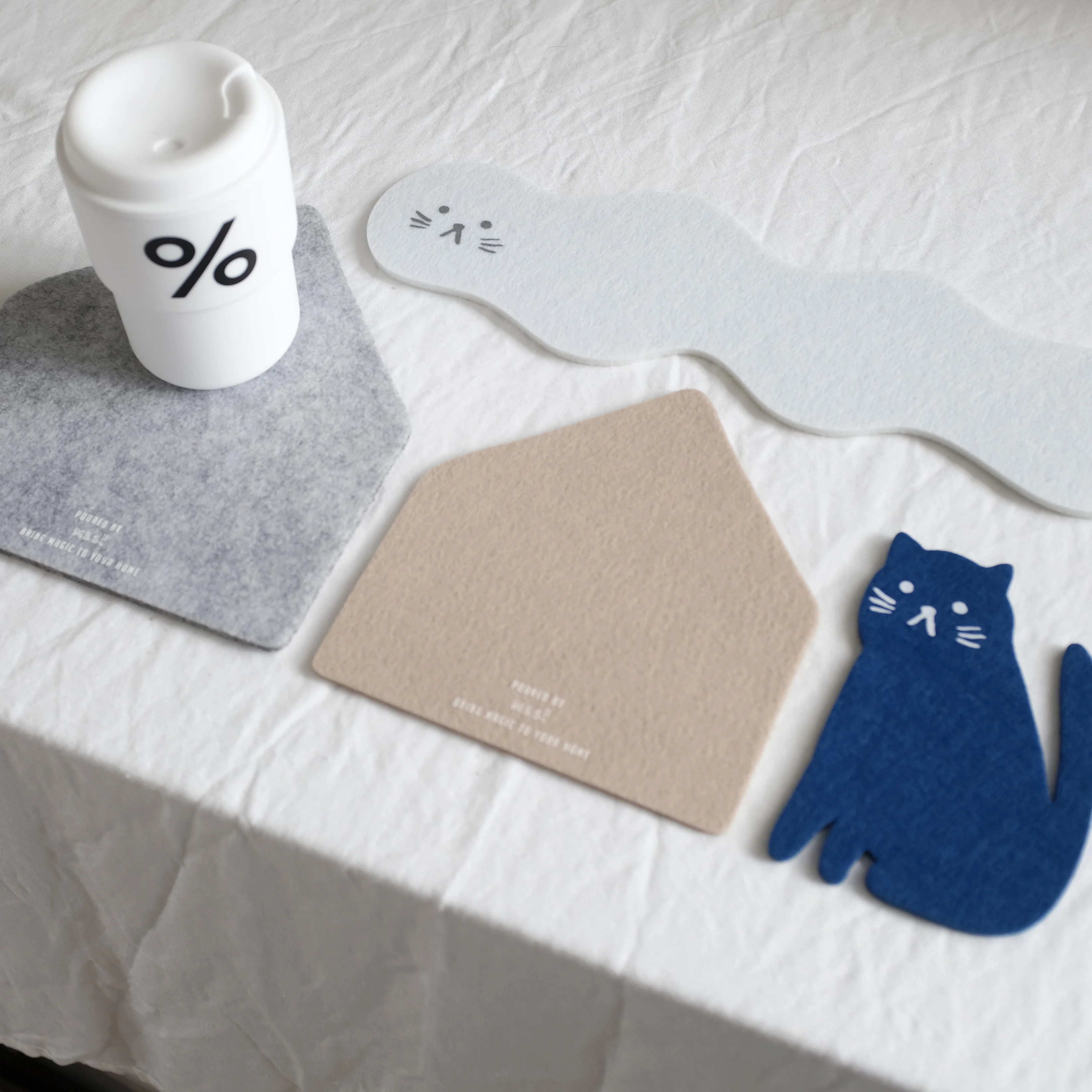 Original Design Felt Coaster Decorative Cat House Cloud Placemat Table Insulation Anti-scalding Nordic Style 4pcs/set | Дом и сад