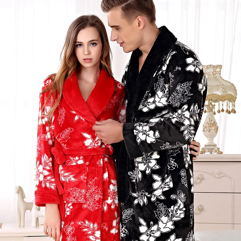 Распродажа теплый зимний банный халат для мужчин и женщин мягкий as Silk длинное