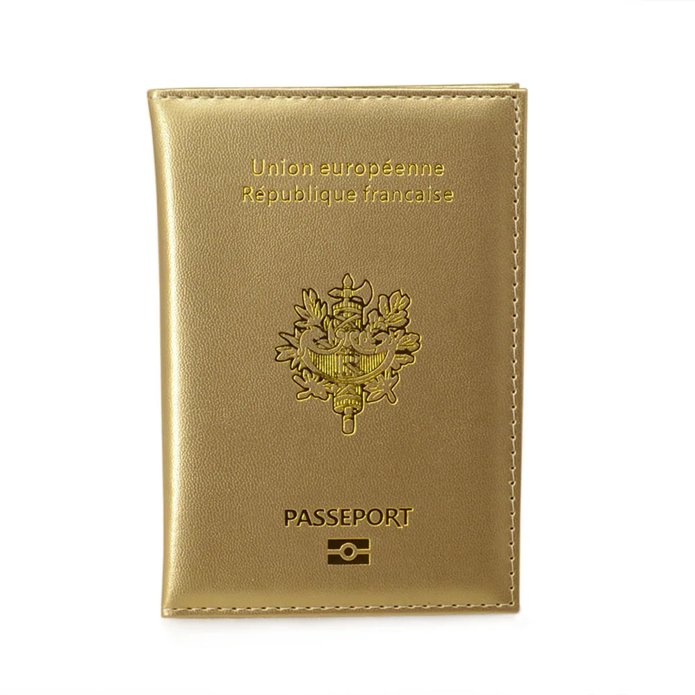 Милая Обложка для паспорта, Франция, оригинальное издание, Passeport обложки для девочек, Pasport etui passeport Франция - Цвет: Золотой