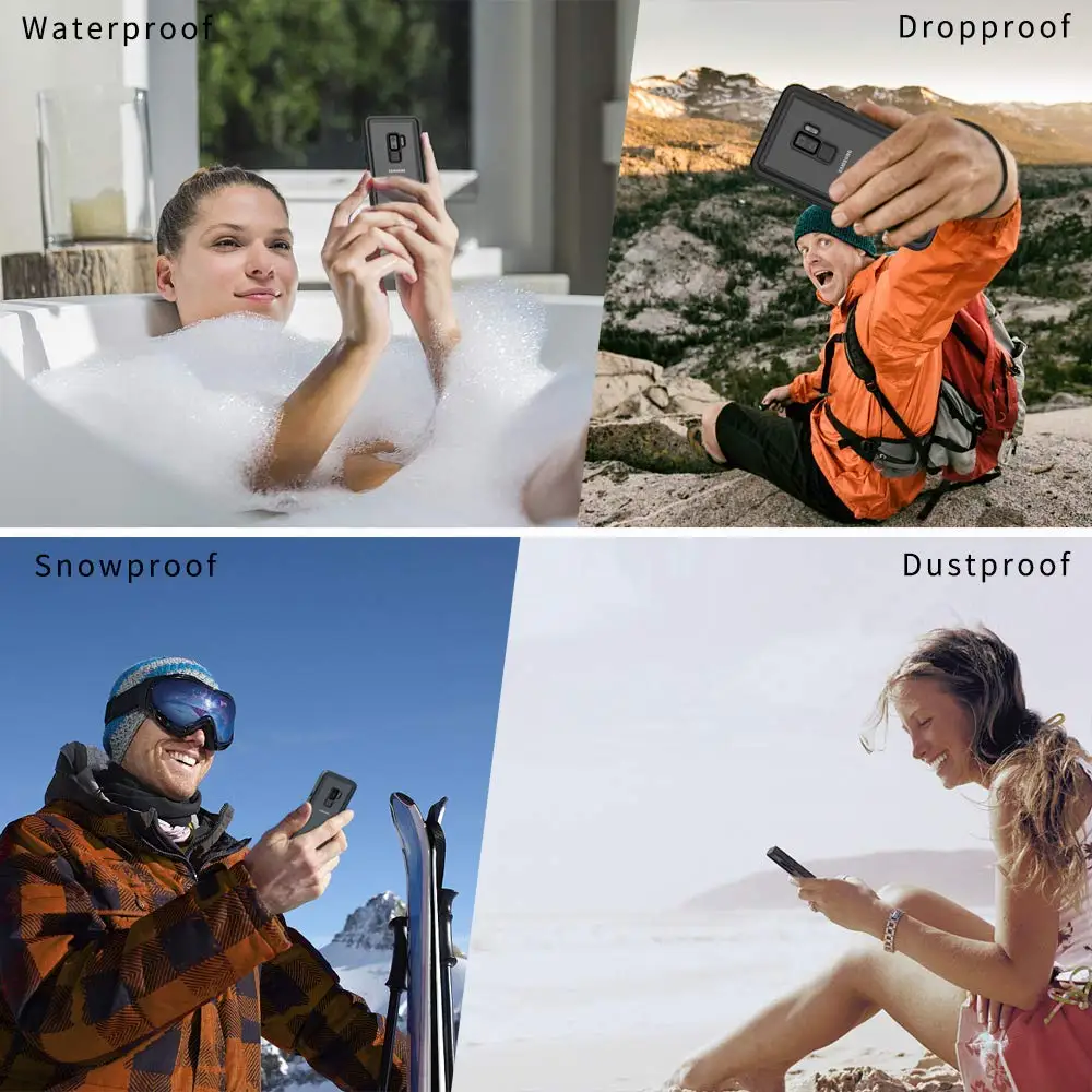 Водонепроницаемый чехол для Samsung Galaxy S9 Plus с защитой от снега и воды сенсорной