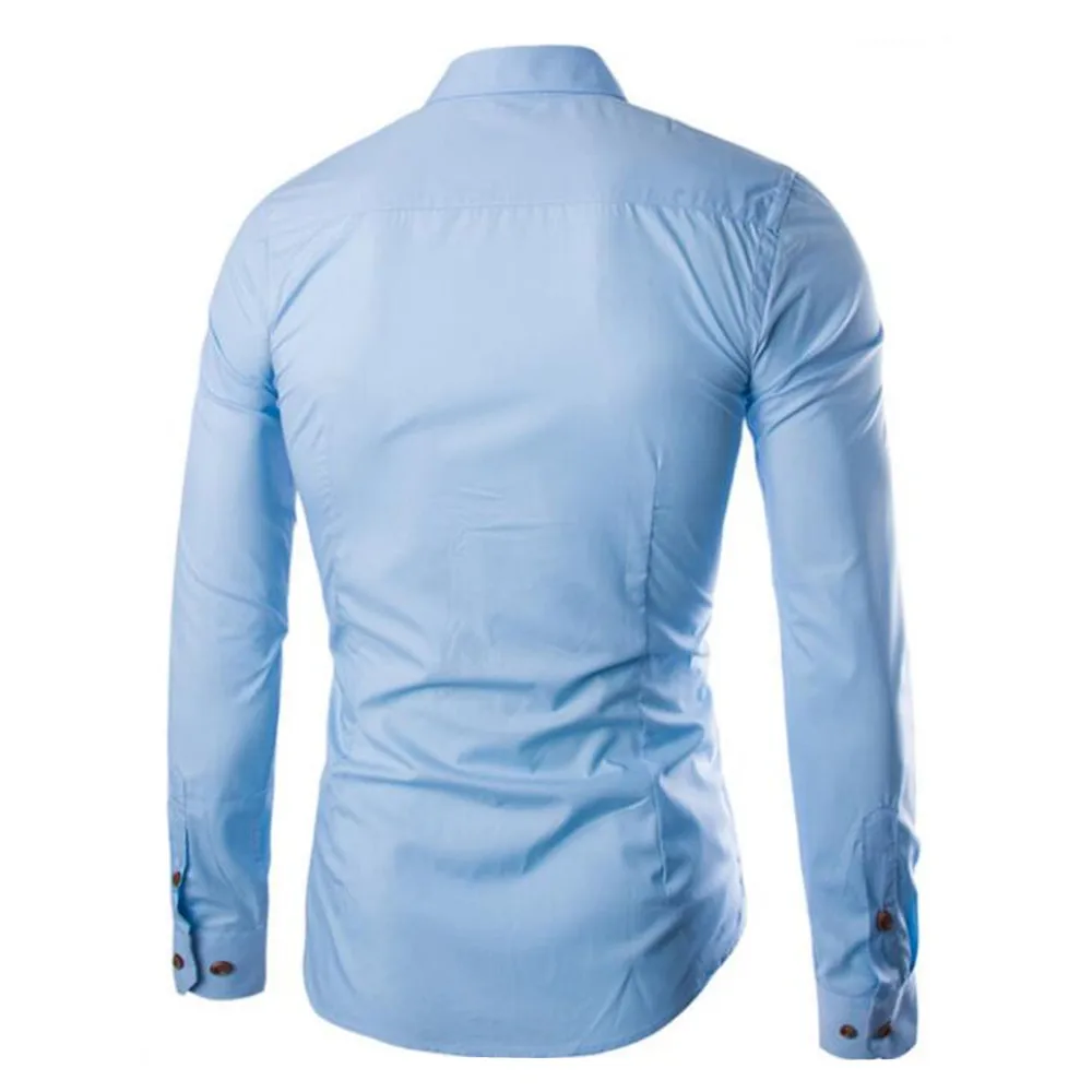 

Autumn Men Shirts Solid Color Slim Fit Long Sleeve Mushroom Printed Male Korean Version Youth Casual Clothing Comfortable