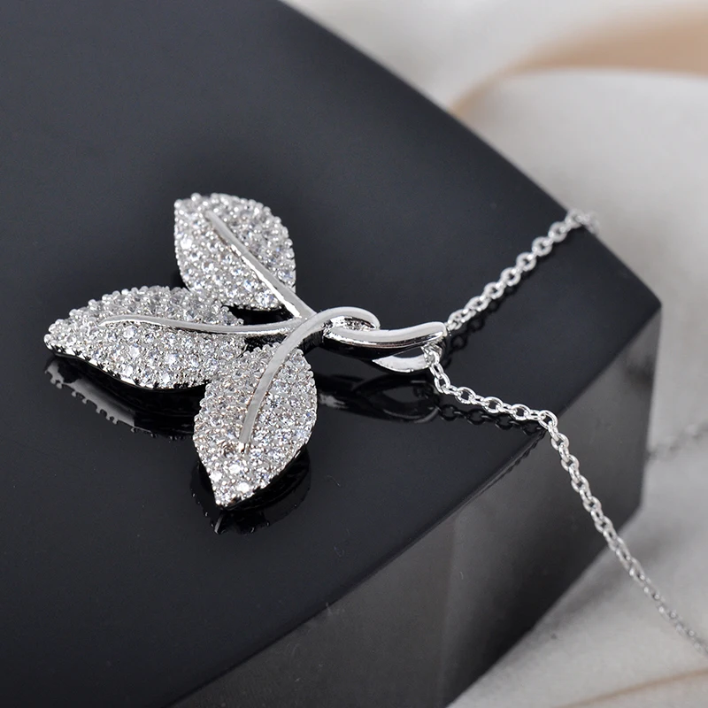 Топ Дизайн дамы очарование в форме трех листьев Хрустальная подвеска цвет белого