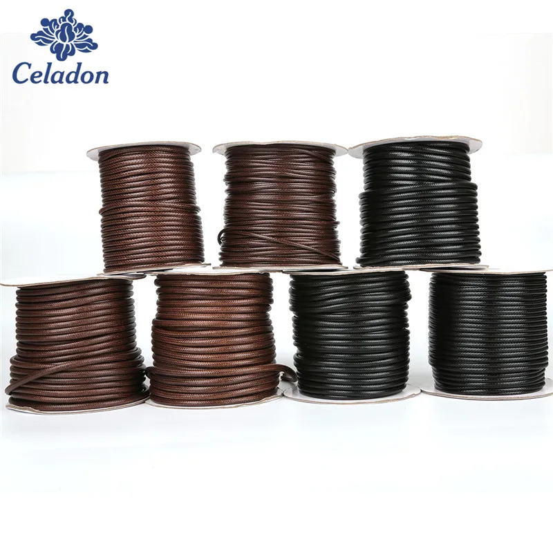 New Dia. 2.5/3/3.5/4/5 MM Waxed Thread Polyester Korea Cord Eco-friendly Thread DIY Necklace Bracelet Jewelry Findings Making