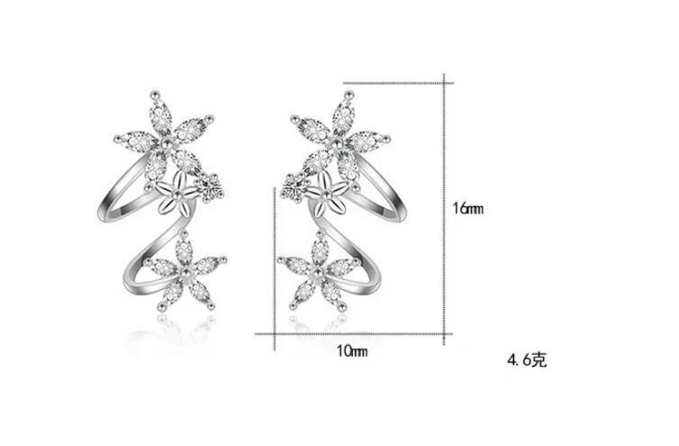 Anenjery 925 пробы серебряные серьги-гвоздики с бабочками, звездами, цветами, Фианитами, серьги-гвоздики, серьги oorbellen, Букле д 'Орель, подарок S-E329