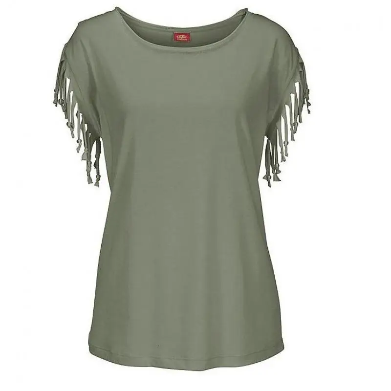 Новинка 2017 г. футболка с круглым вырезом и кисточками в стиле Харадзюку брендовая