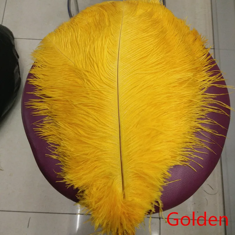Golden Шт 35-40 см красивые дешевые цветные страусиные перья Diy ювелирные аксессуары Свадебные украшения Плюм страуса - Цвет: Golden