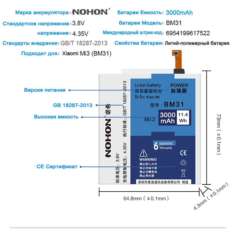 NOHON BM31 BM32 BM35 BM36 BM39 батарея для Xiao mi 3 mi 4 mi 4C mi 5s mi 6 mi 3 4 6 4C 5s аккумулятор Высокая емкость запасная батарея+ Инструменты