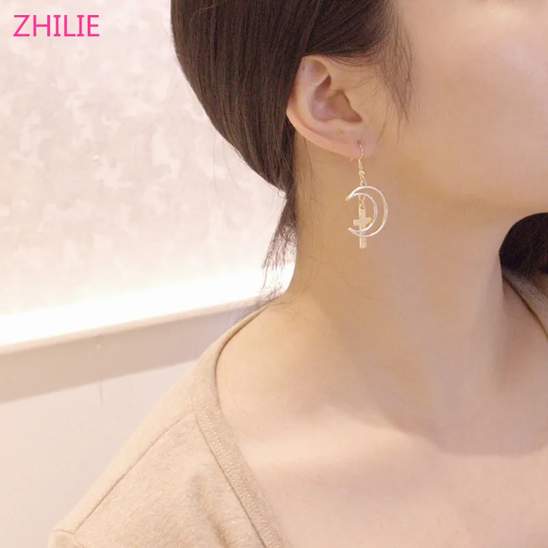 2021 в Корейском стиле модное индивидуальное Дутое золотой крест комбинации с