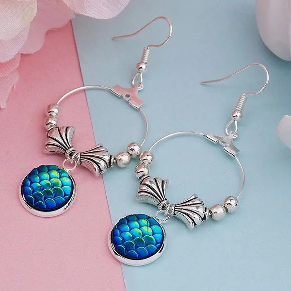 fashion tassel AB color Mermaid Flake Patch earring Hollow heart wing pearl For women high quality Handmade Hot sale New | Украшения и
