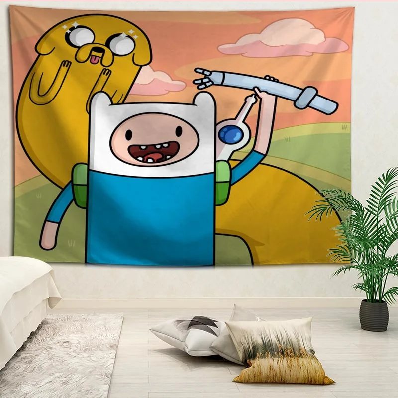 

Custom Adventure Time Printed Tapestries Beach Towel Yoga Mat Blanket Boho Decor Tapestry More Size