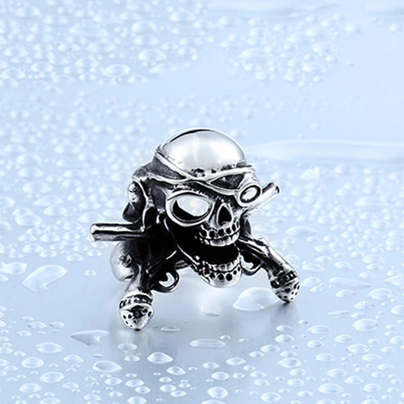 SKA Кольца модных колец для мужчин Bijoux Suncha Skull Anelli 316L Stainless Steel Boy аксессуары Punk Finger Jewelry BR8-370.